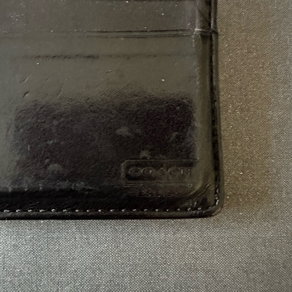 Coach Classic Black Leather Card Holder